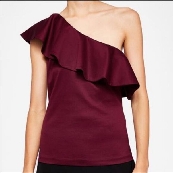Ted Baker Leeani One Shoulder Ruffle Top Size 4/US 10 - Picture 1 of 7